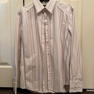 7 Diamonds Stripe and Brown Detail Shirt